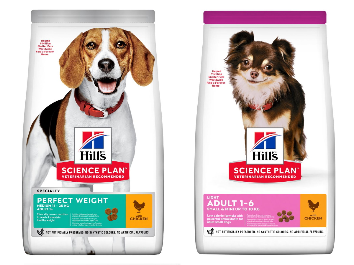 Сухой корм Hill's Science Plan Perfect Weight для взрослых собак средних пород с курицей.