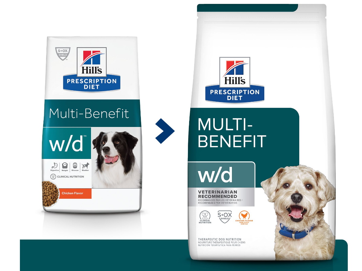 Hill's Prescription Diet w/d Multi-Benefit для контроля пищеварения/веса/глюкозы/мочеиспускания, сухой корм для собак со вкусом курицы